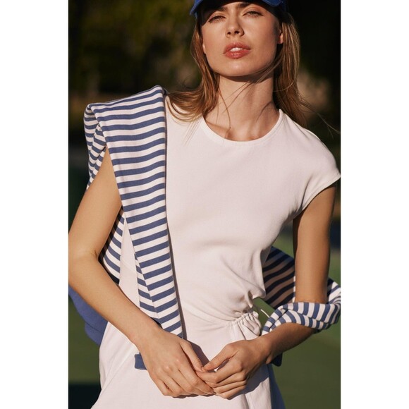 Daily Practice by Anthropologie Short-Sleeve Asymmetrical Midi Dress L 271106 - Picture 7 of 13